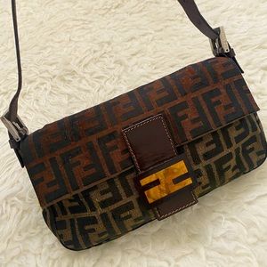 FENDI Embroidered Zucca Baguette